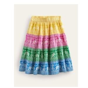 Mini Boden skirt multi color elephant print